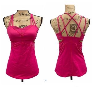 Lululemon Pink Cut Out Bra Tank Strappy Small Top